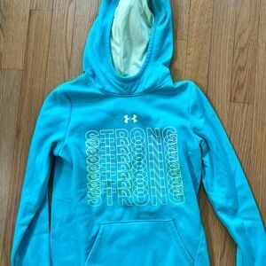 Under Armour Coldgear Teal “Strong” Girls Hoodie